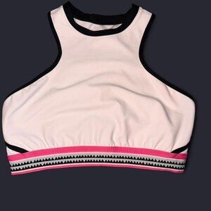Buttery Soft Puma X Lemlem Capsule Pink & Black Racerback Sports Bra. Large